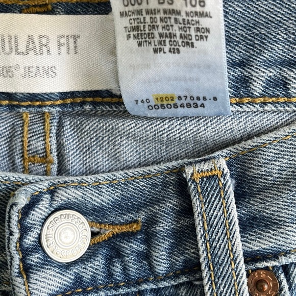 Levi's 505 Vintage Men's Jeans 100% Cotton Regular Fit Straight Leg 32 X 32 Blue - Picture 9 of 9